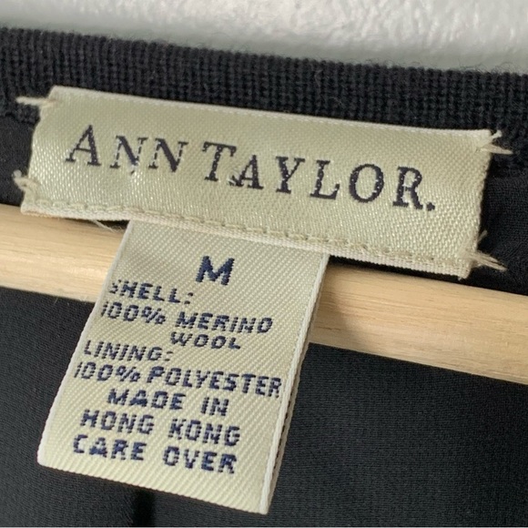 VINTAGE Ann Taylor Merino Wool Sequin Black Cardigan - Picture 5 of 10